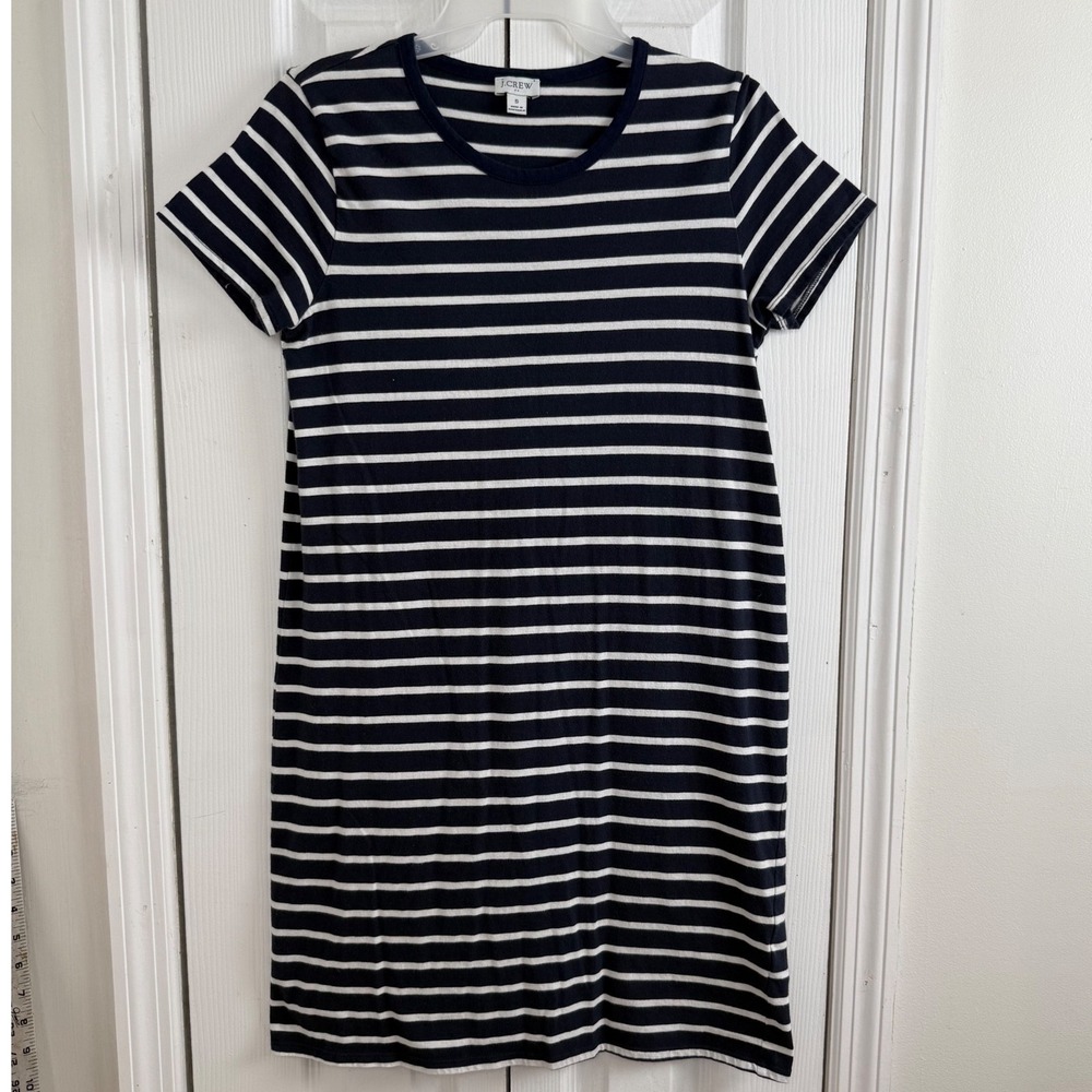 J.Crew Striped T-Shirt Dress S Navy‎ White Nautical Preppy Coastal Minimalist